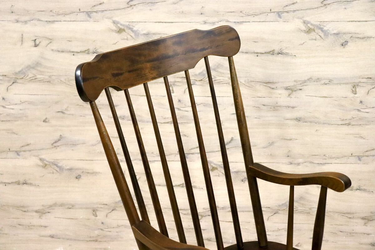 GMGS268○柏木工 / KASHIWA ロッキングチェア 揺り椅子 木製 ファブリック 花柄 レトロ カントリー ノスタルジック 椅子 古民家 飛騨家具