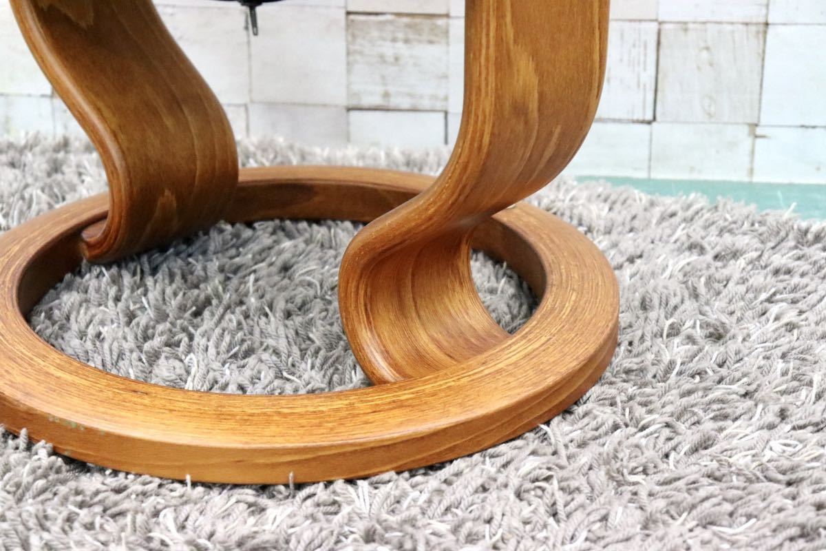 GMGK190A○EKORNES / エコーネス フットスツール オットマン 足置 本革 青紫 北欧 ノルウェー ストレスレス 美品