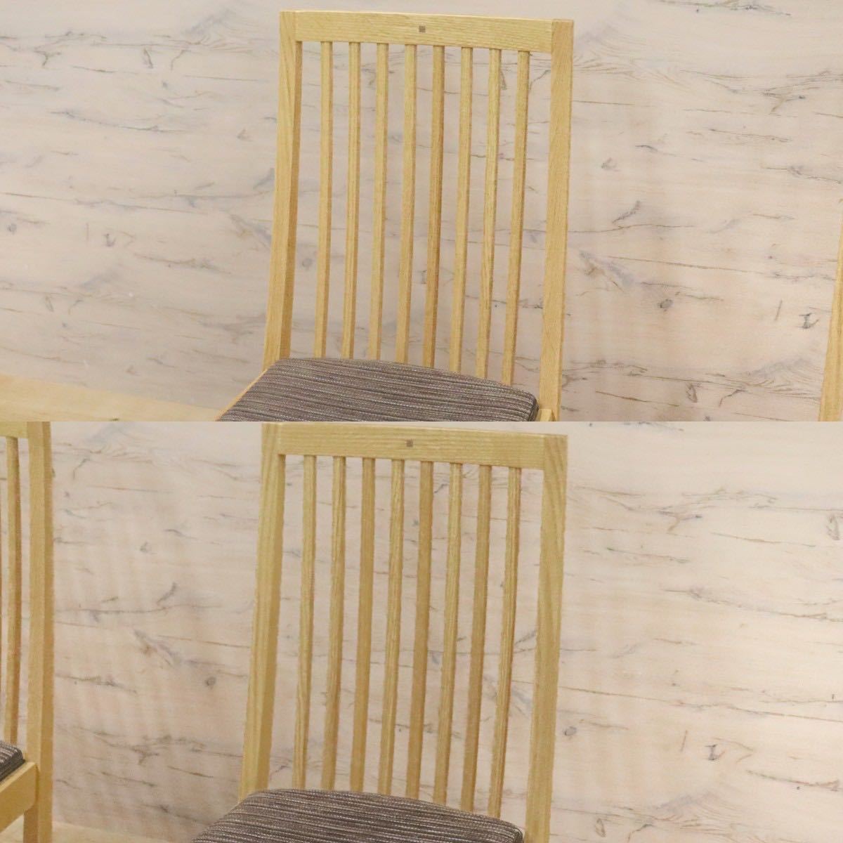 GMGN199B○柏木工 / KASHIWA ダイニングチェア サイドチェア 椅子 2脚セット 木製フレーム オーク材 ファブリック 定価約9万 展示品