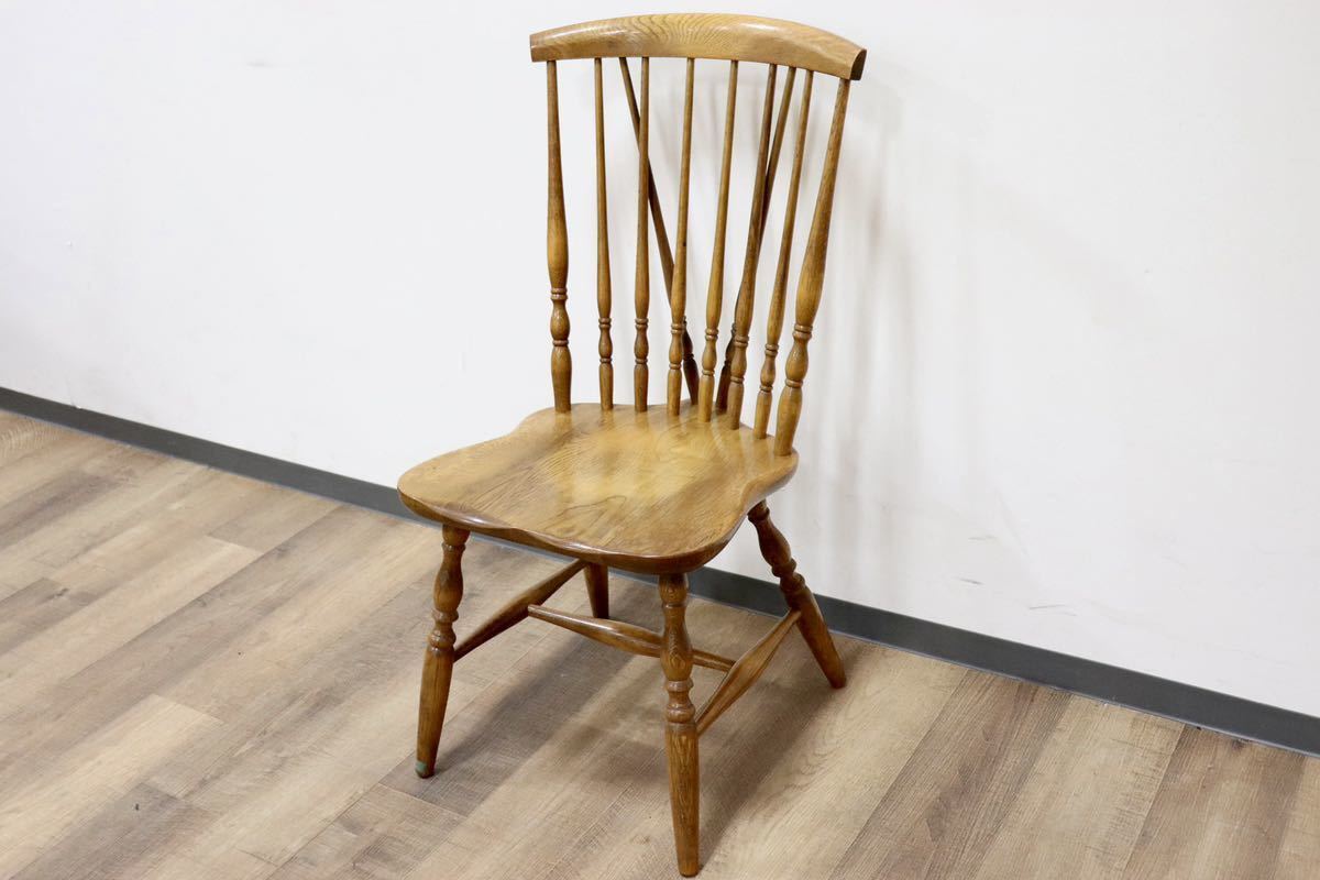 GMGN414C○KASHIWA / 柏木工 ウィンザーチェア ダイニングチェア アームレスチェア 楢材 ボウバック カントリー ヴィンテージ 飛騨家具