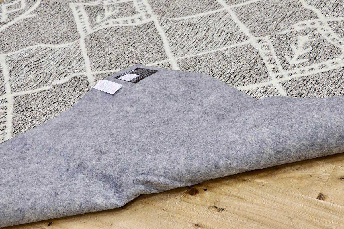 GMHH322D○日本カーペット工業会 カルム ポリプロピレン100% ブラウン ラグ カーペット 絨毯 モデルルーム展示品