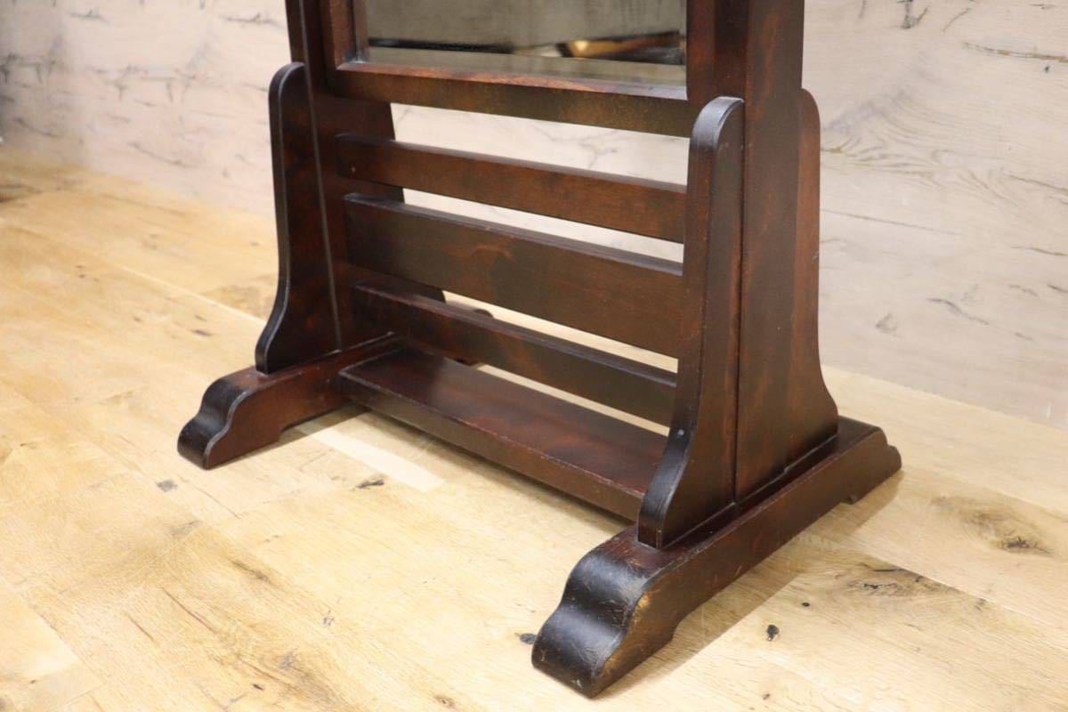 GMFK568○北海道民芸家具 姿見 全身鏡 スタンドミラー ウォールミラー 鏡 和モダン 樺材 飛騨 伝統工芸 定価約10万