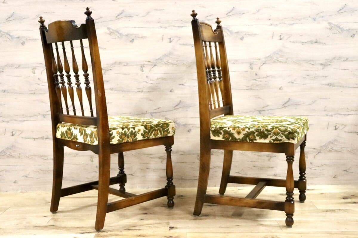 GMHH80A○karimoku / カリモク コロニアル ダイニングチェア 2脚セット 椅子 花柄 ファブリック ブナ材 カントリー オールドカリモク