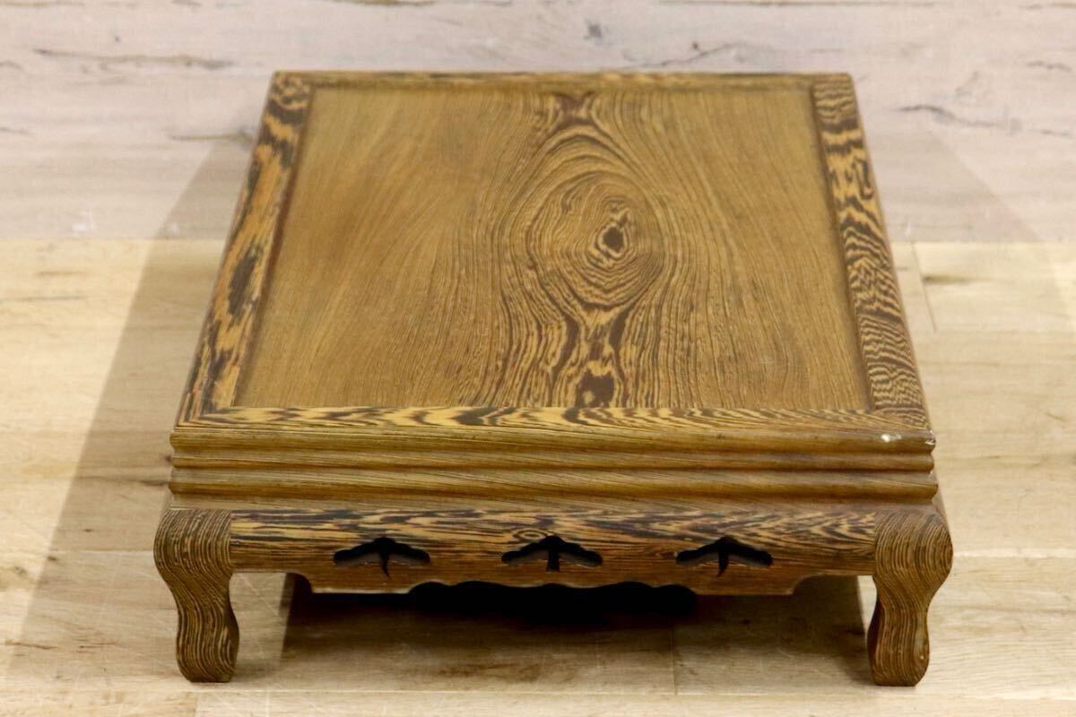 GMHH317A○鉄刀木 タガヤサン 花台 飾り台 床の間 和風 木製 盆栽台 骨董 アンティーク 古美術