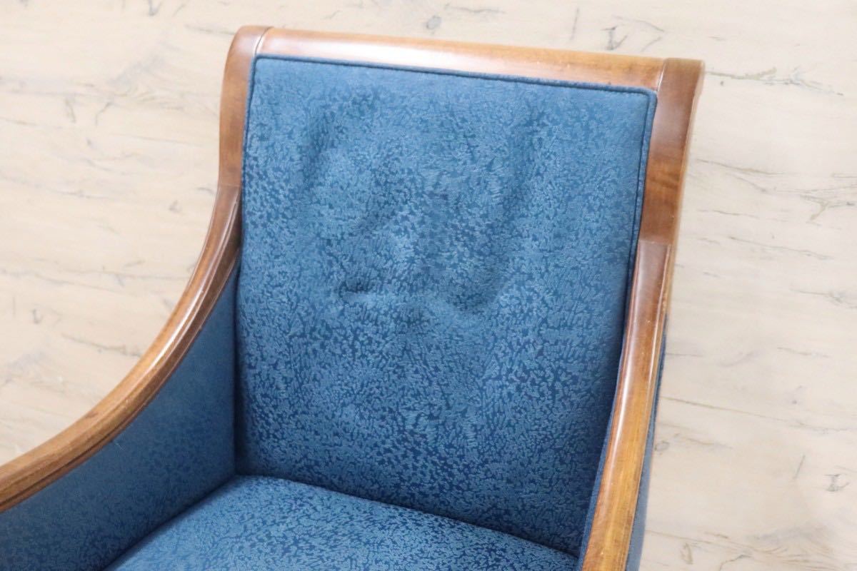 GMGN145E○西洋 クラシック シングルソファ ラウンジチェア 1人掛けソファ 椅子 木製 ファブリック アンティーク 彫刻