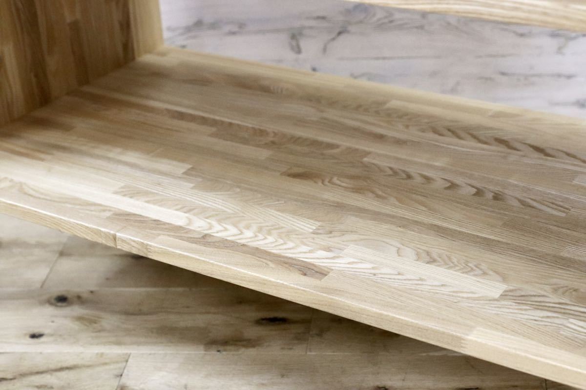 GMFS156A○北欧モダン シェルフ ラック リビング収納 タモ材 飾り棚 ナチュラル ハンガーラック オープンシェルフ 展示品