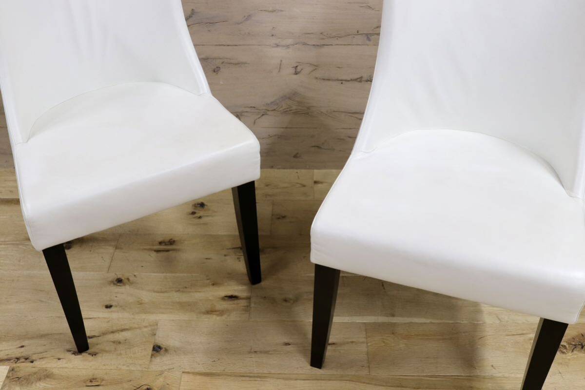 GMHK252B○erba / エルバイタリア ダイニングチェア アルテ 椅子 本革 ホワイト IDC大塚家具 モダン 2脚セット 定価21.2万