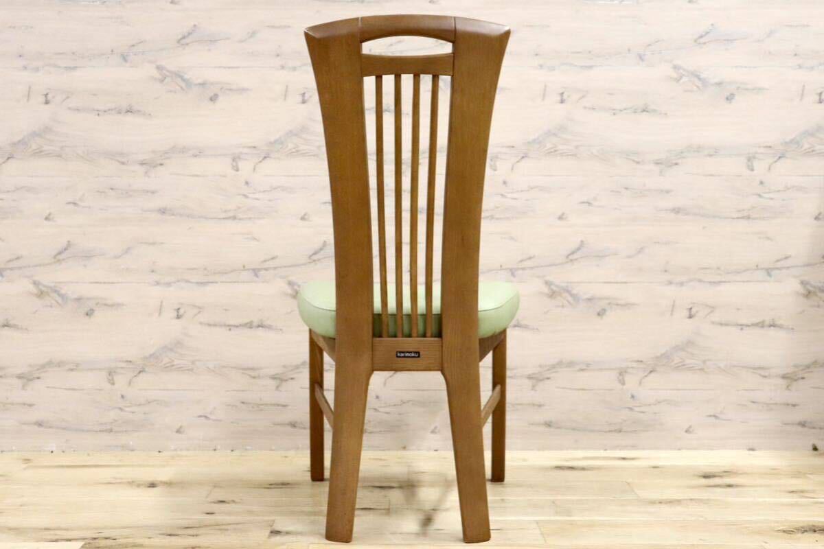 GMHS223C○karimoku / カリモク ダイニングチェア アームレスチェア 椅子 カントリー モダン レトロ オーク 合皮 グリーン 国産家具