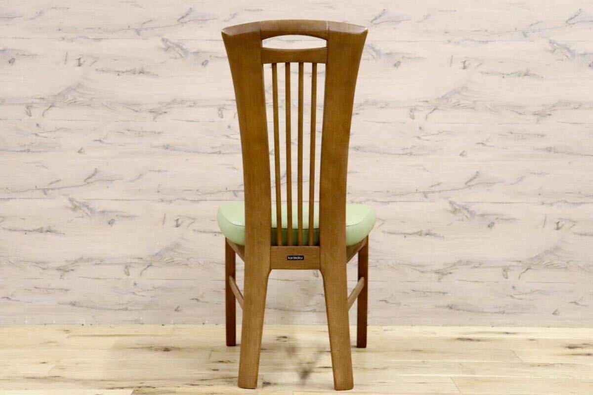 GMHS223B○karimoku / カリモク ダイニングチェア アームレスチェア 椅子 カントリー モダン レトロ オーク 合皮 グリーン 国産家具