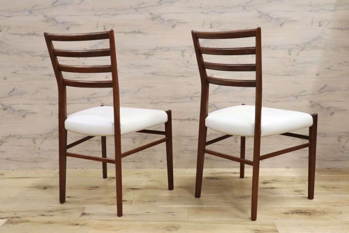 GMHN88B○karimoku / カリモク vivente ビベンテ ダイニングチェア 椅子 2脚セット 花梨無垢材 合皮 稀少 ヴィンテージ 定価約36万