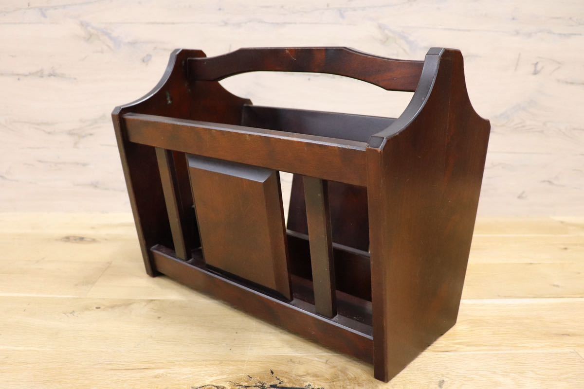 GMGT53○北海道民芸 マガジンラック 本立て 樺材 雑誌入れ ラック オールド モダン 和室 座敷 民芸家具