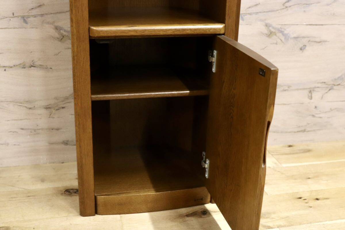 GMHS262○浜本工芸 / HAMAMOTO 電話台 収納棚 楢材 ブラウン 国産家具 花台 飾り台 約5.5万