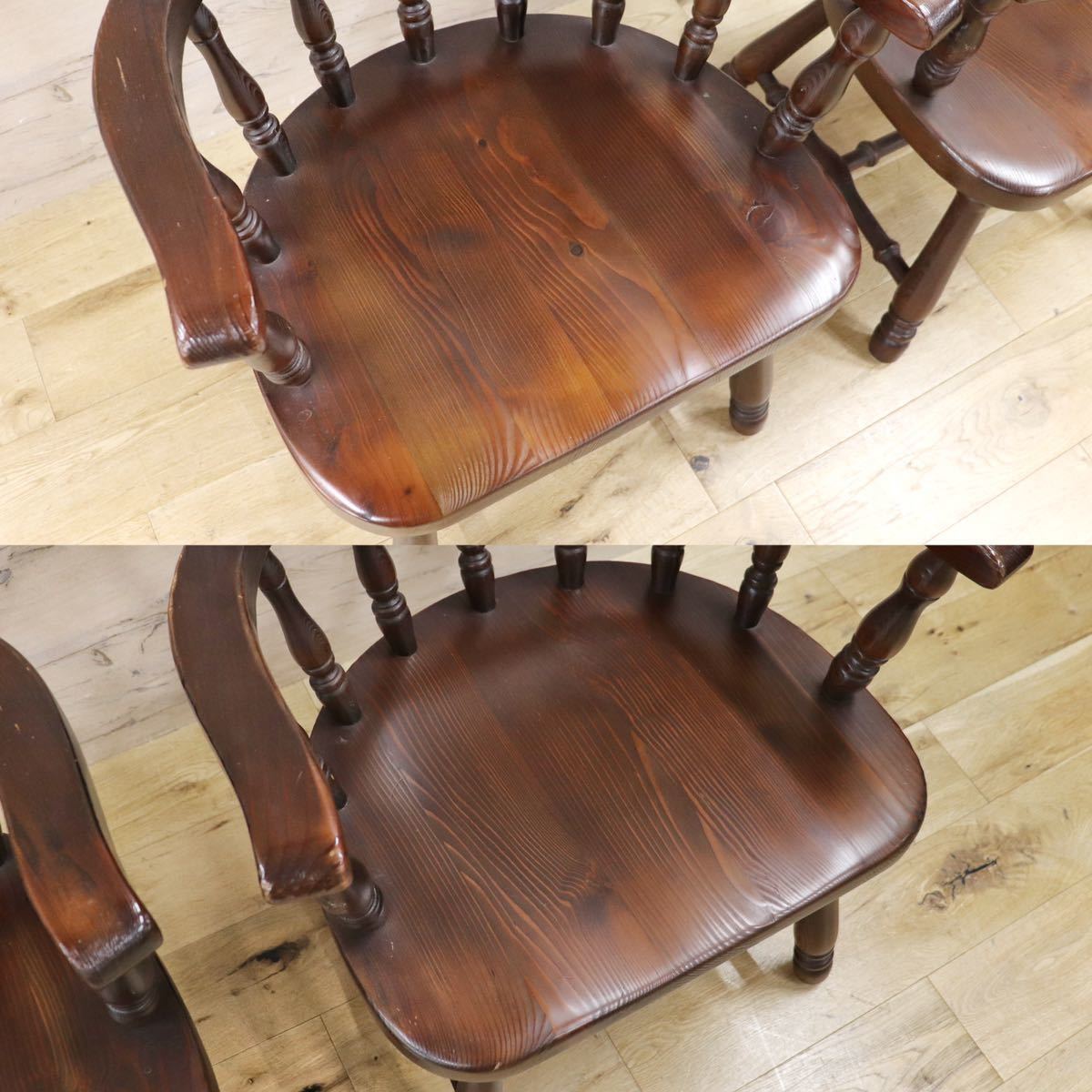 GMGN359B○飛騨産業 / HIDA キツツキ FRONTIER フロンティアシリーズ ウィンザーチェア ダイニングチェア 椅子 レトロ 2脚セット 稀少