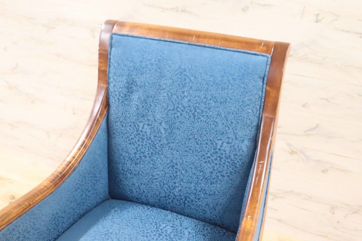 GMGN162C○西洋 クラシック シングルソファ ラウンジチェア 1人掛けソファ 椅子 木製 ファブリック アンティーク 彫刻