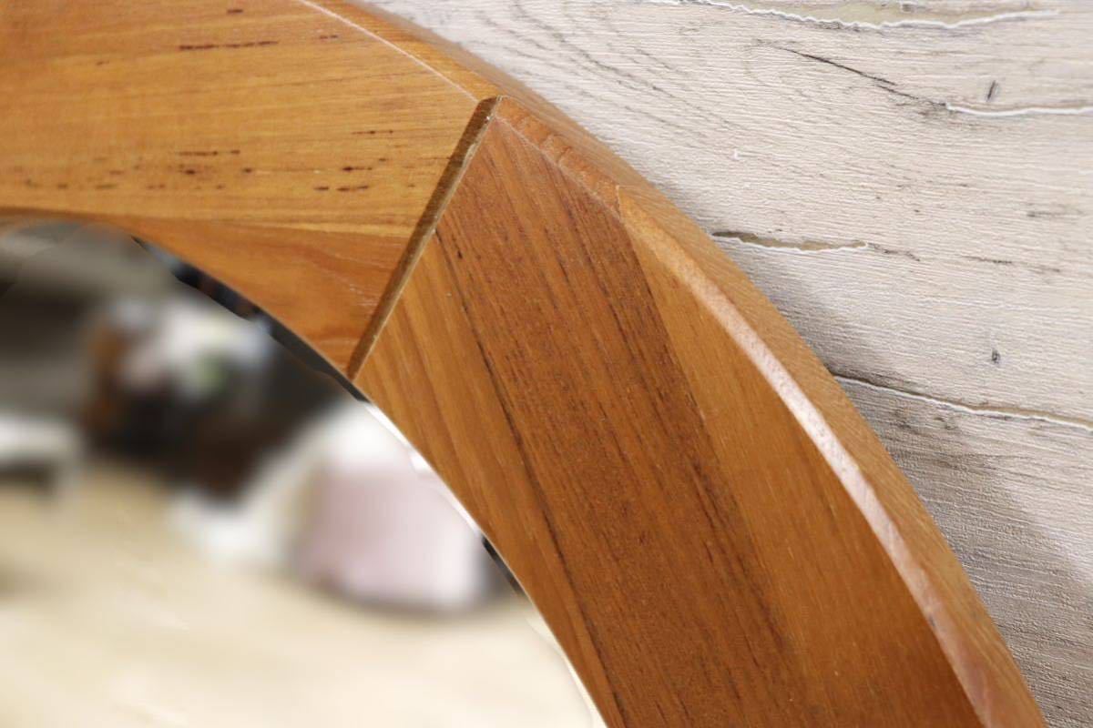 GMFK765○北欧スタイル チーク材 ヴィンテージ ウォールミラー 壁掛け鏡 ミラー 姿見 ナチュラル デンマーク