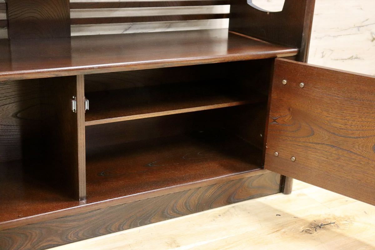 GMGS78○茶箪笥 茶棚 飾り棚 収納棚 民芸家具 欅 和家具 和室 座敷 古民家 レトロ アンティーク 和モダン