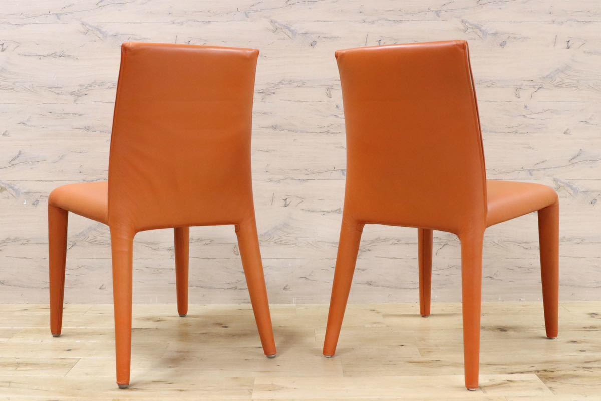 GMGO10B○B&B ITALIA / ビーアンドビー VOL AU VENT ヴォロ ヴァンチェア ダイニングチェア 椅子 総本革 マリオベリーニ 定価約46万 美品