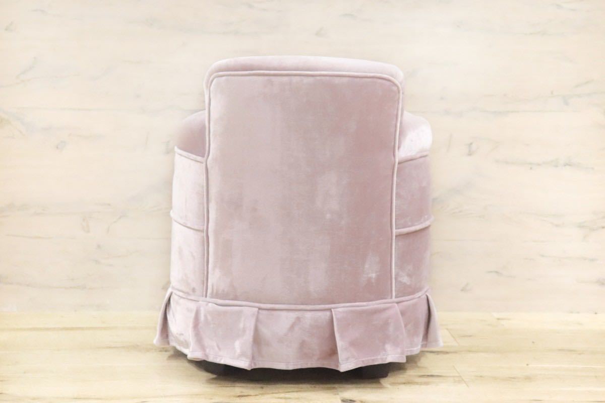 GMGT95D○kino スツール ドレッサーチェア ラウンジチェア 椅子 ファブリック ベロア クラシカル 定価約5万