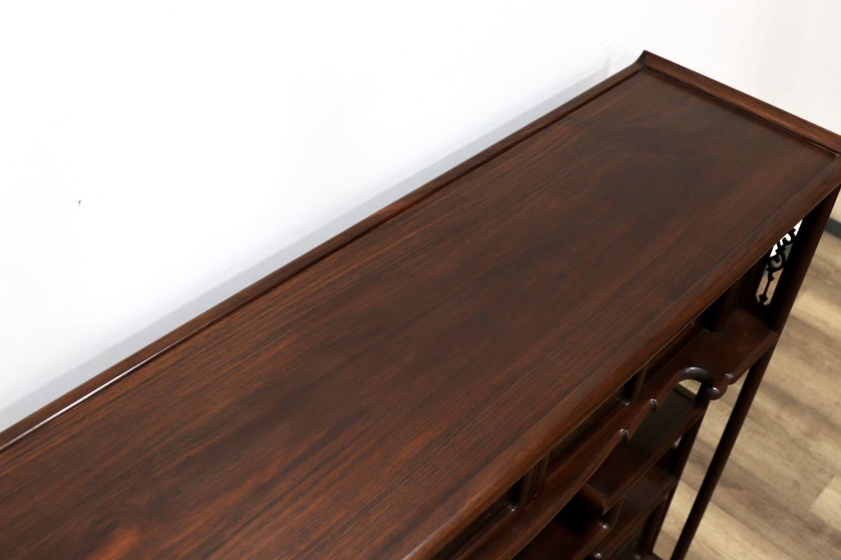 GMGF125○中澤唐木 紫檀 日本伝統工芸士 伊藤晁次 茶棚 飾り棚 和家具 最高級 約200万 展示品