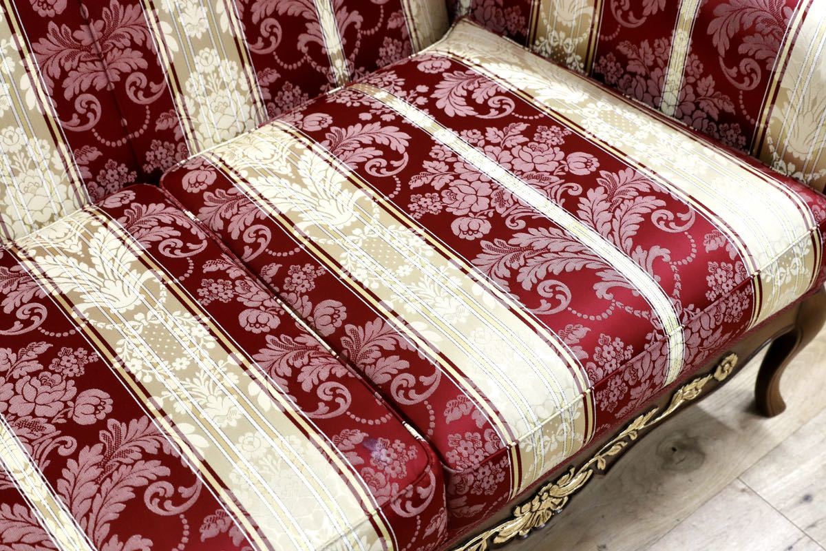 GMGH279○イタリアモダン クラシック 3人掛けソファ トリプルソファ ファブリック ヨーロピアン エレガント ロココ 展示品