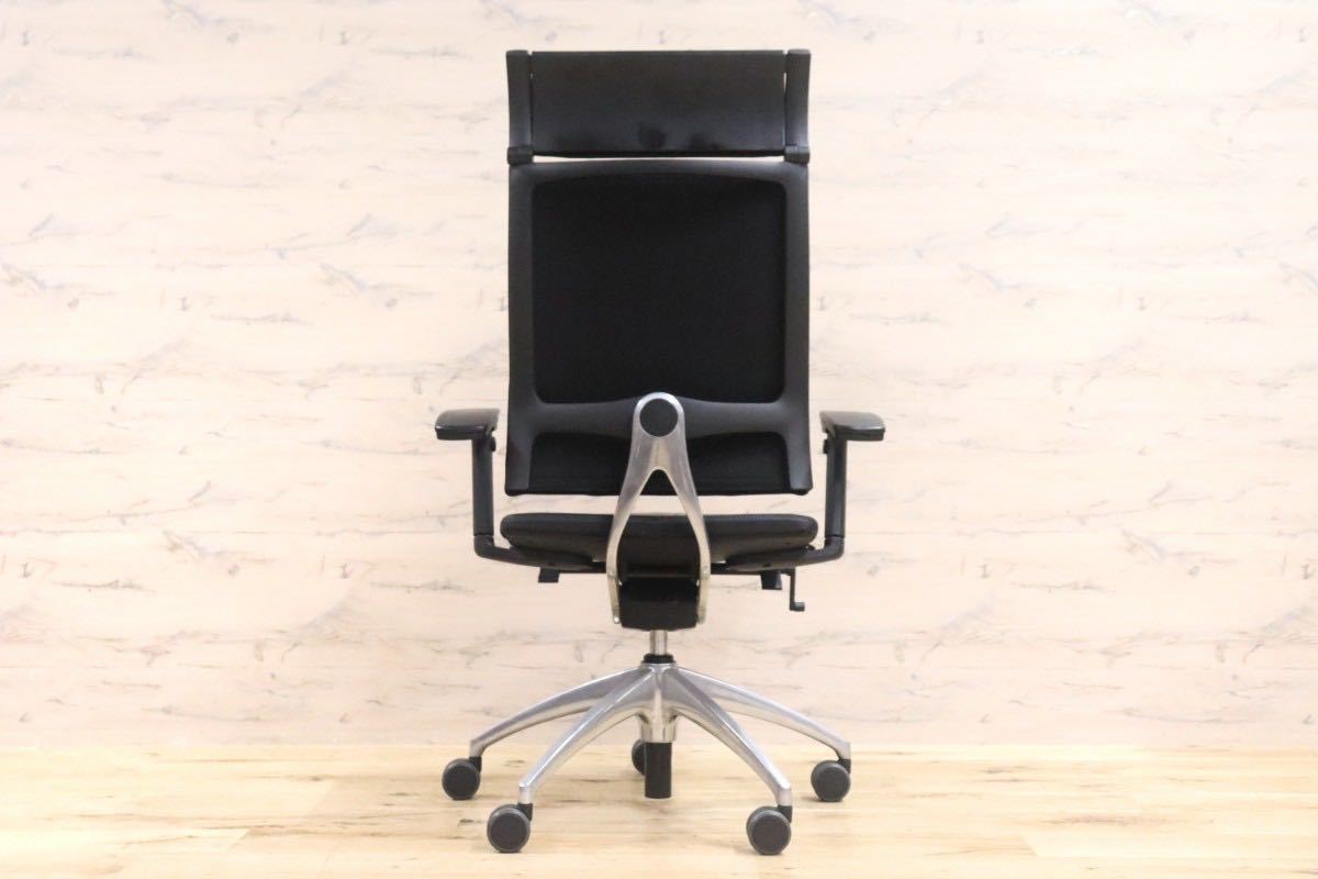 GMGF35○sedus / セダス OPEN UP オープンアップ デスクチェア ハイバックチェア 本革 黒 書斎椅子 オフィスチェア ドイツ 定価約43万