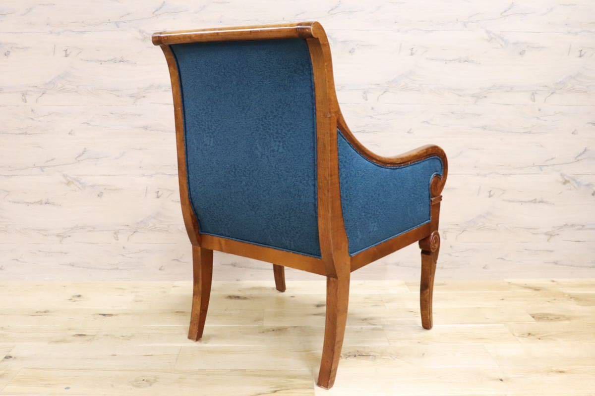 GMGN162D○西洋 クラシック シングルソファ ラウンジチェア 1人掛けソファ 椅子 木製 ファブリック アンティーク 彫刻