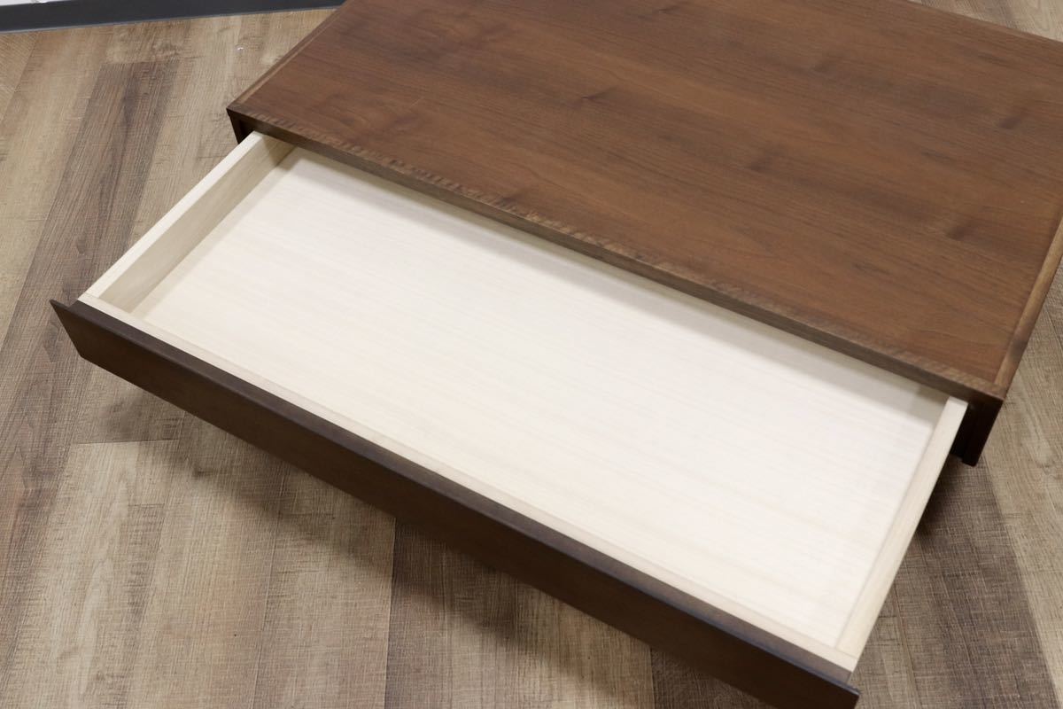 GMGN77○IDC大塚家具 センターテーブル リビングテーブル 引き出し付き ウォールナット突板 北欧スタイル