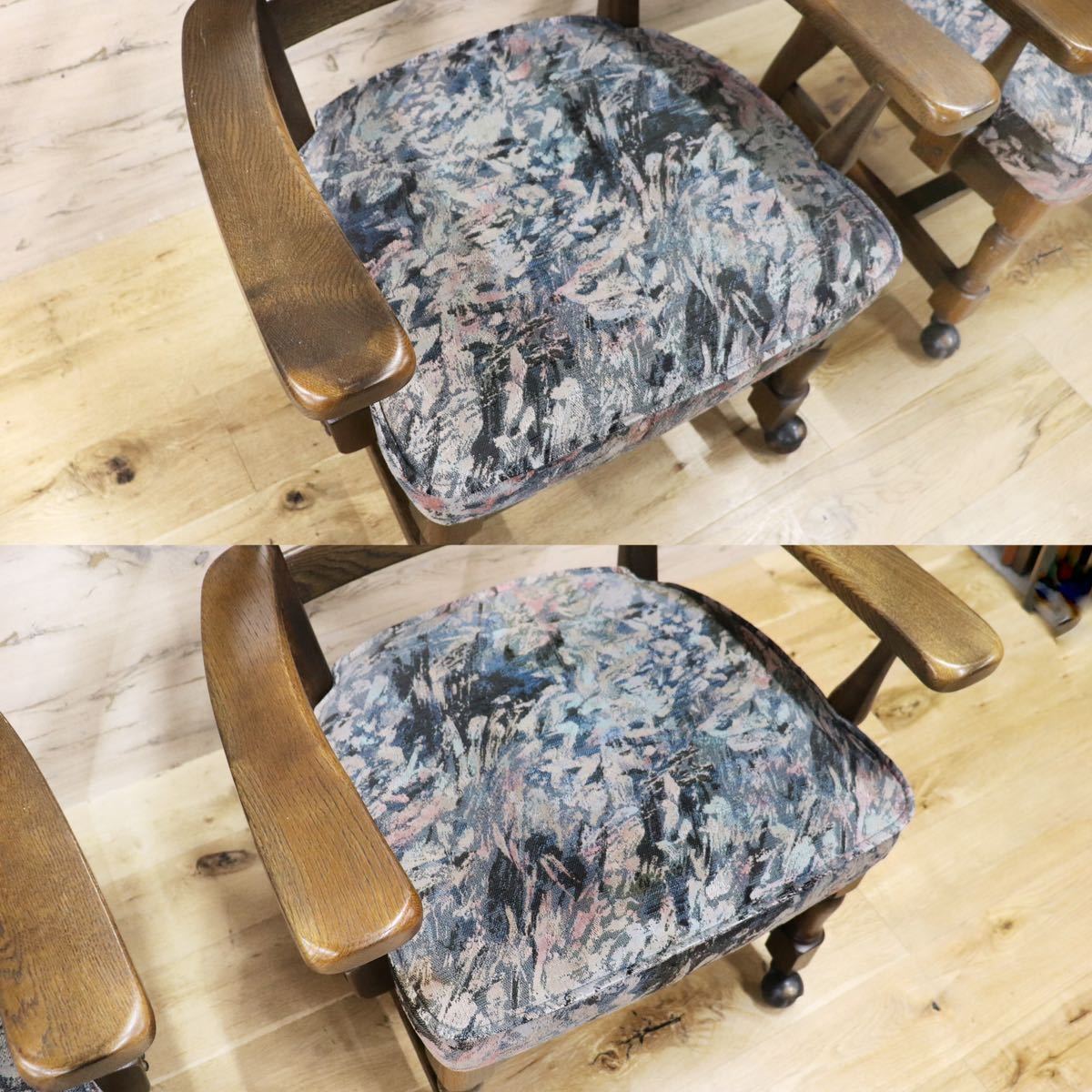 GMGS61A○柏木工 / KASHIWA ウィルダネス ダイニングチェア 椅子 飛騨家具 オーク材 無垢材 レトロカントリー 2脚セット キャスター付き