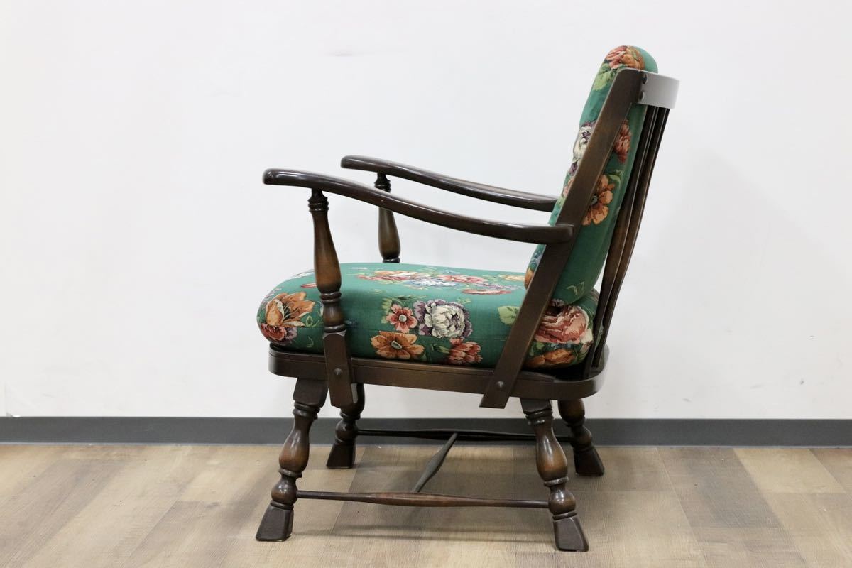 GMGH102B○神戸家具 洋家具 アームチェア ラウンジチェア 1人掛けソファ レトロ カントリー ヴィンテージ 稀少 検)三越家具 ブルージュ