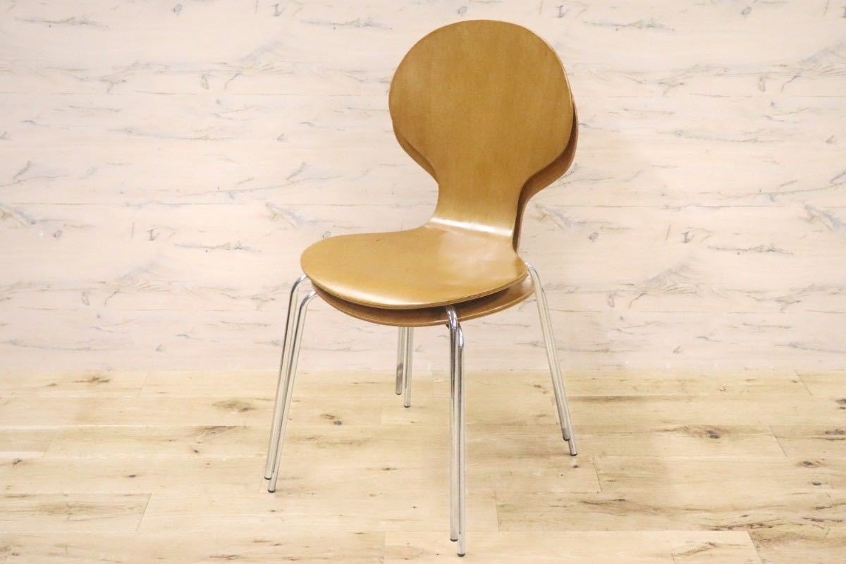 GMGS83B○北欧スタイル スタッキングチェア ダイニングチェア 椅子 エピチェア 2脚セット 木製 金属フレーム シンプル