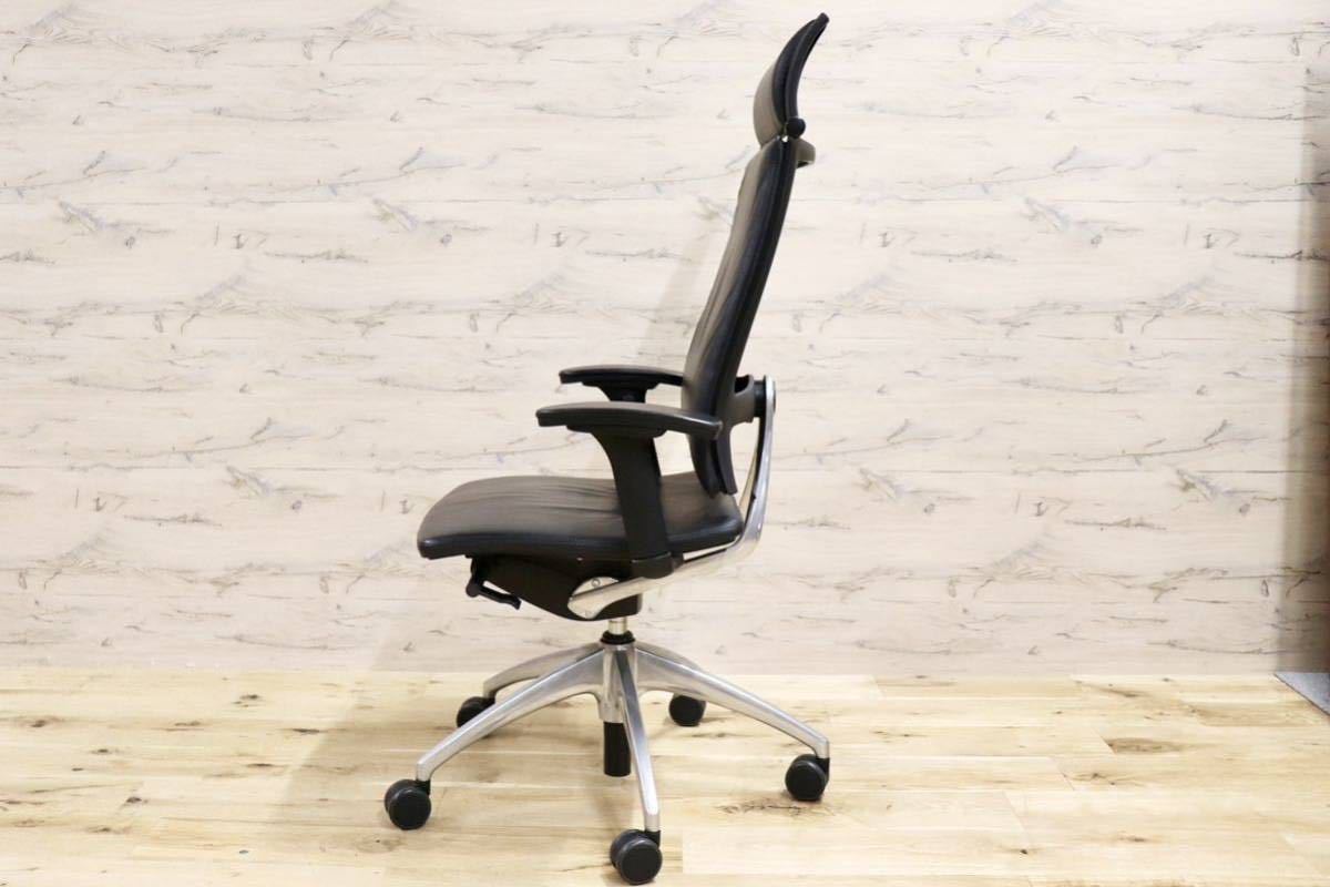 GMGF33○sedus / セダス OPEN UP オープンアップ デスクチェア ハイバックチェア 本革 黒 書斎椅子 オフィスチェア ドイツ 定価約43万