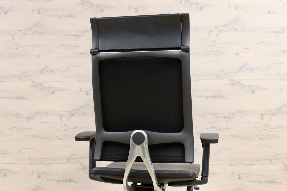 GMGF31○sedus / セダス OPEN UP オープンアップ デスクチェア ハイバックチェア 本革 黒 書斎椅子 オフィスチェア ドイツ 定価約43万