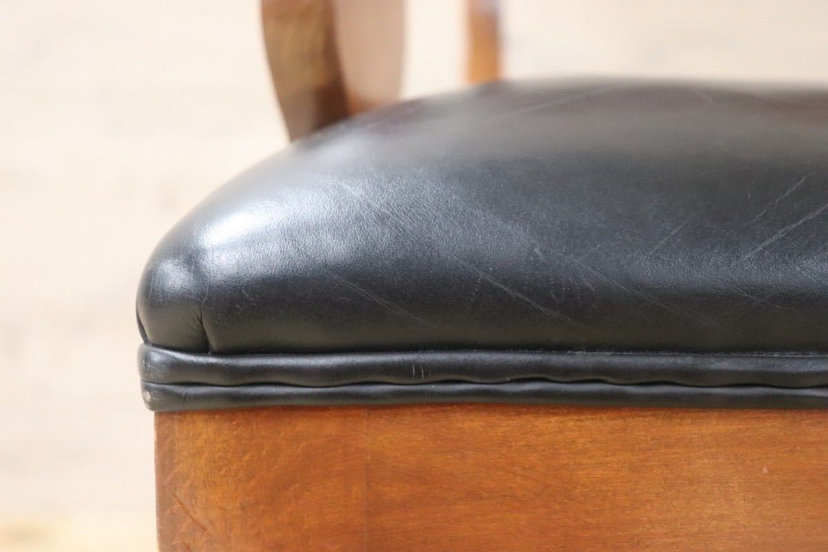 GMGN142F○イタリア製 クラシック モダン ダイニングチェア 椅子 2脚セット セミアームチェア 本革 レザー 西洋 アール・ヌーヴォー