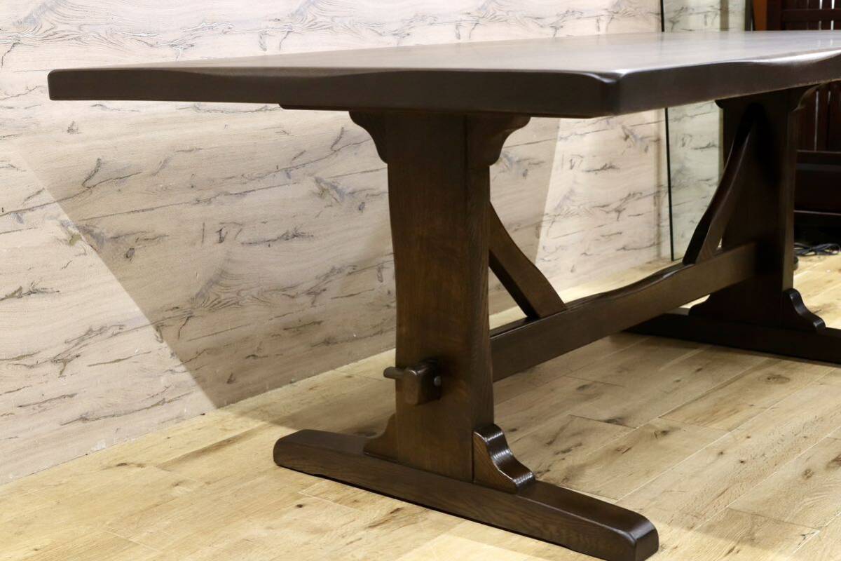 GMGH517○柏木工 / KASHIWA ウィルダネス WILDERNESS ダイニングテーブル 楢無垢材 レトロ カントリー 飛騨家具 約38万 リペア済み