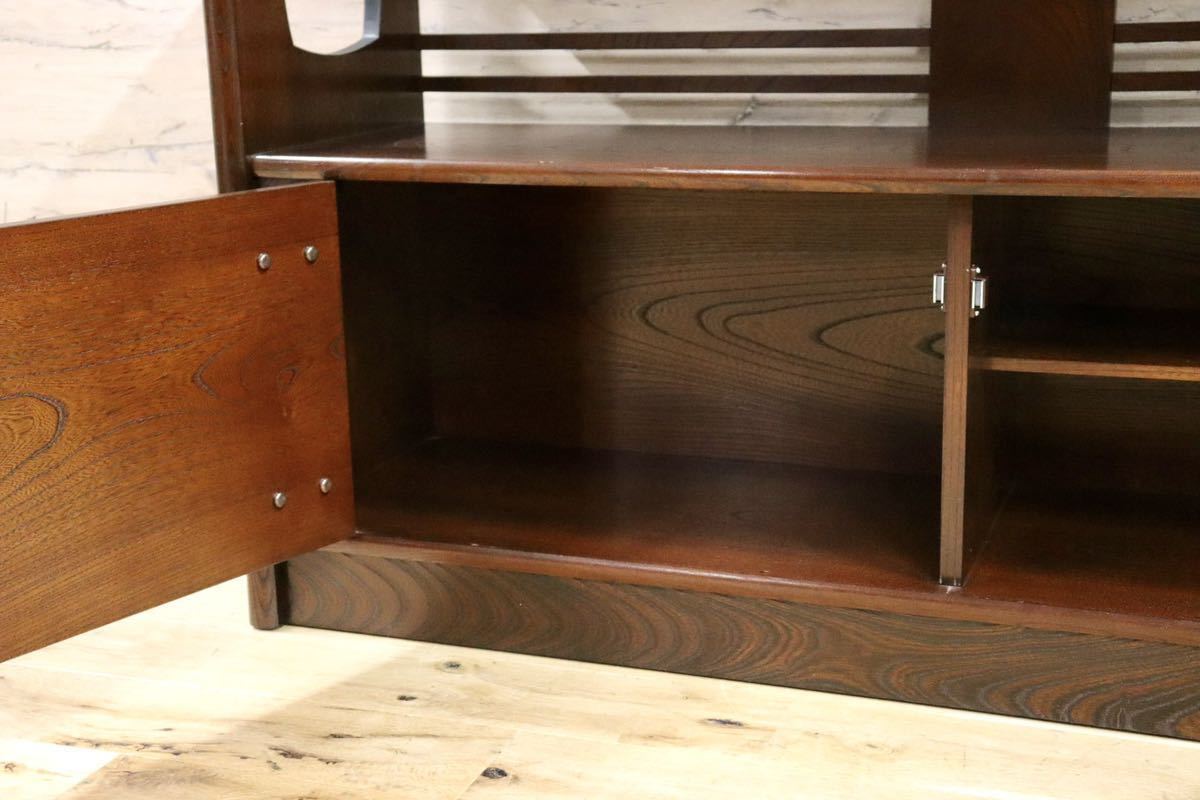 GMGS78○茶箪笥 茶棚 飾り棚 収納棚 民芸家具 欅 和家具 和室 座敷 古民家 レトロ アンティーク 和モダン