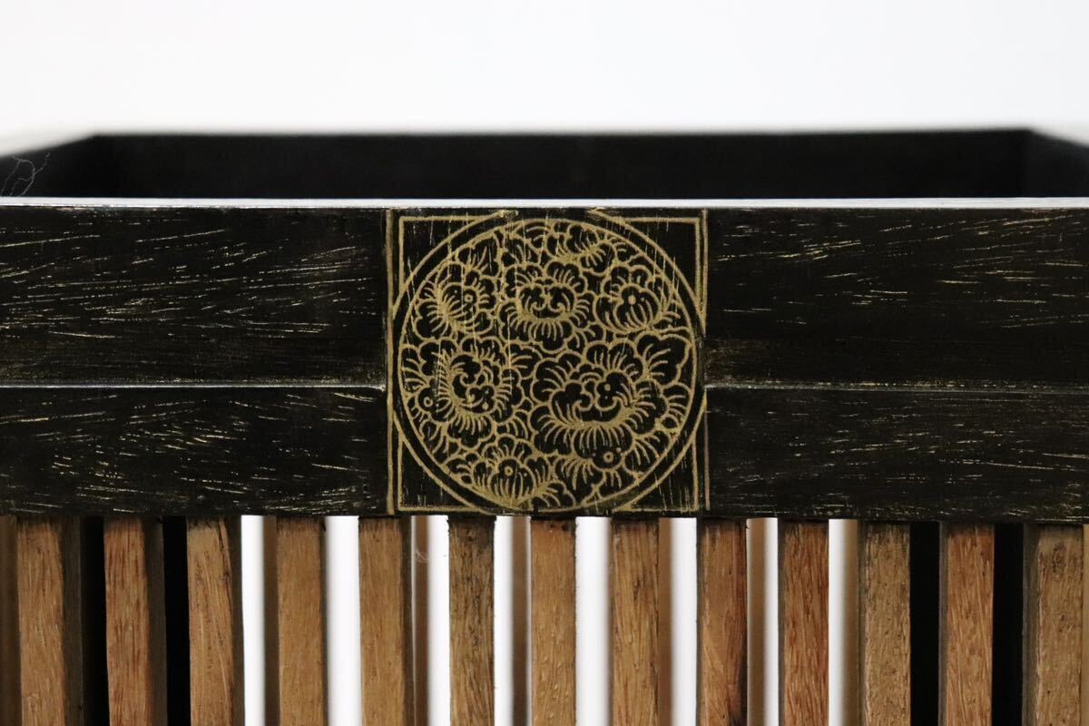 GMGS236C○和製ヴィンテージ 木製 傘立て アンブレラスタンド 玄関収納 和モダン 古民家 店舗 カフェ アンティーク レトロ 展示品