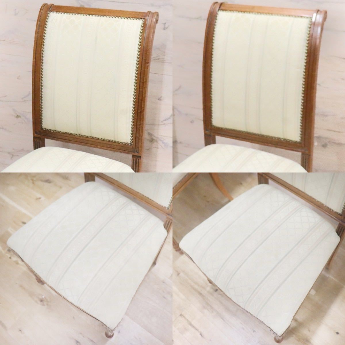 GMGN93A○西洋 アンティーク調 ダイニングチェア 椅子 2脚セット 木製フレーム ファブリック クラシック エレガント