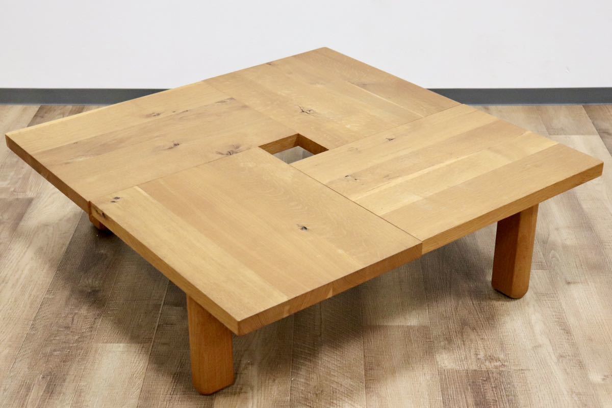 GMGH167○飛騨産業 / HIDA キツツキ 森のことば センターテーブル リビングテーブル ローテーブル オーク無垢材 定価19.3万 展示品