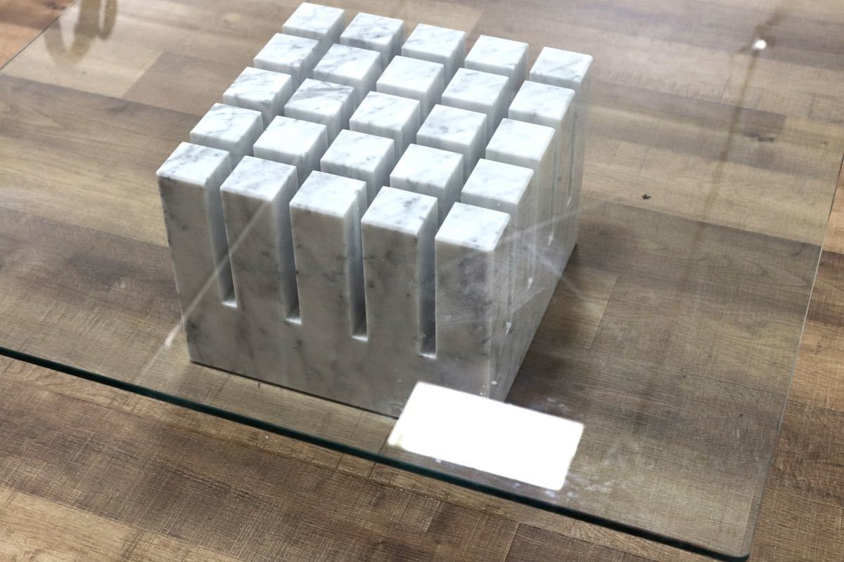 GMGK43○cattelan italia / カッテラン イタリア Scacco ガラス製 リビングテーブル Philip Jackson 定価28.7万 展示品※発送不可