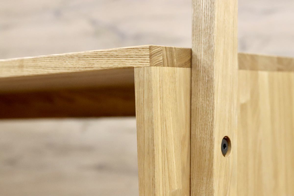 GMFS156A○北欧モダン シェルフ ラック リビング収納 タモ材 飾り棚 ナチュラル ハンガーラック オープンシェルフ 展示品