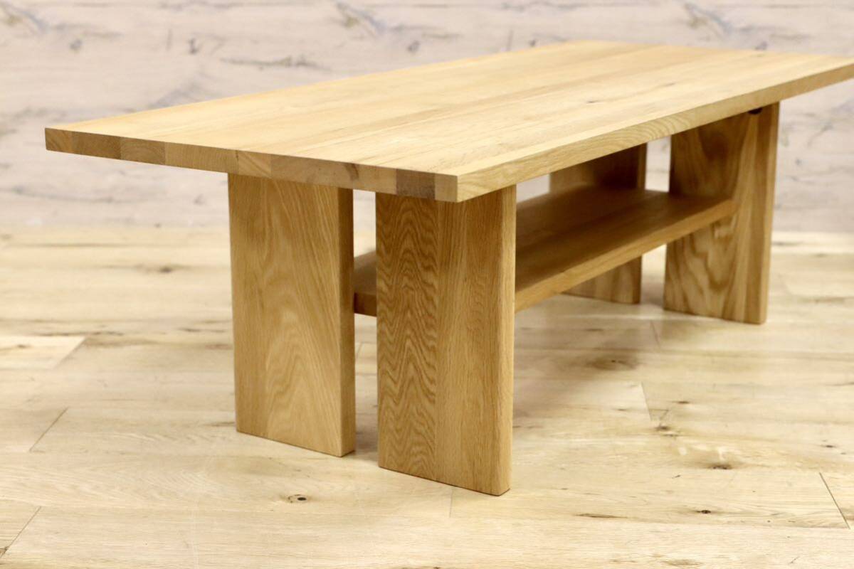 GMHK72○unico / ウニコ CALIME ローテーブル リビングテーブル センターテーブル コーヒーテーブル オーク無垢材 定価4万 展示品 廃番