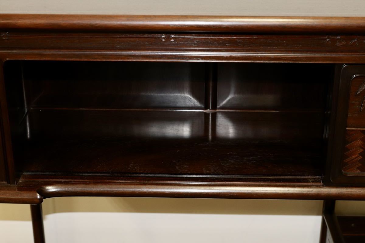 GMGF124○中澤唐木 紫檀 茶棚 飾り棚 サイドボード 和家具 最高級 伝統工芸士 宮下賢次郎 約150万 展示品