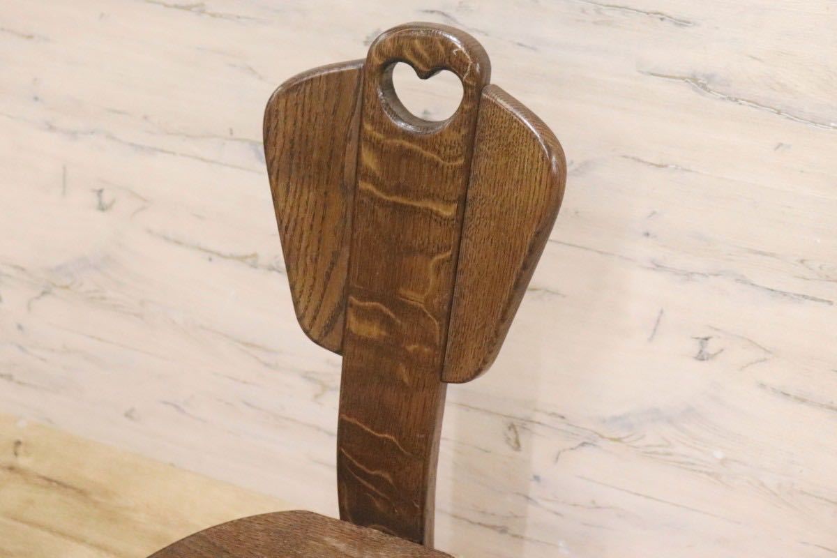 GMGT30○オランダ製 スモールチェア キッズチェア 椅子 飾り椅子 木製椅子 ダッチカントリー ハート オーク材 無垢