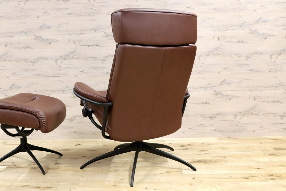 GMGF71○EKORNES / エコーネス ストレスレス トーキョー リクライニングチェア M 北欧 ノルウェー ブラウン 本革 定価約35.2万 展示品