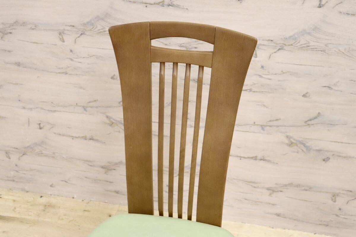 GMHS223C○karimoku / カリモク ダイニングチェア アームレスチェア 椅子 カントリー モダン レトロ オーク 合皮 グリーン 国産家具