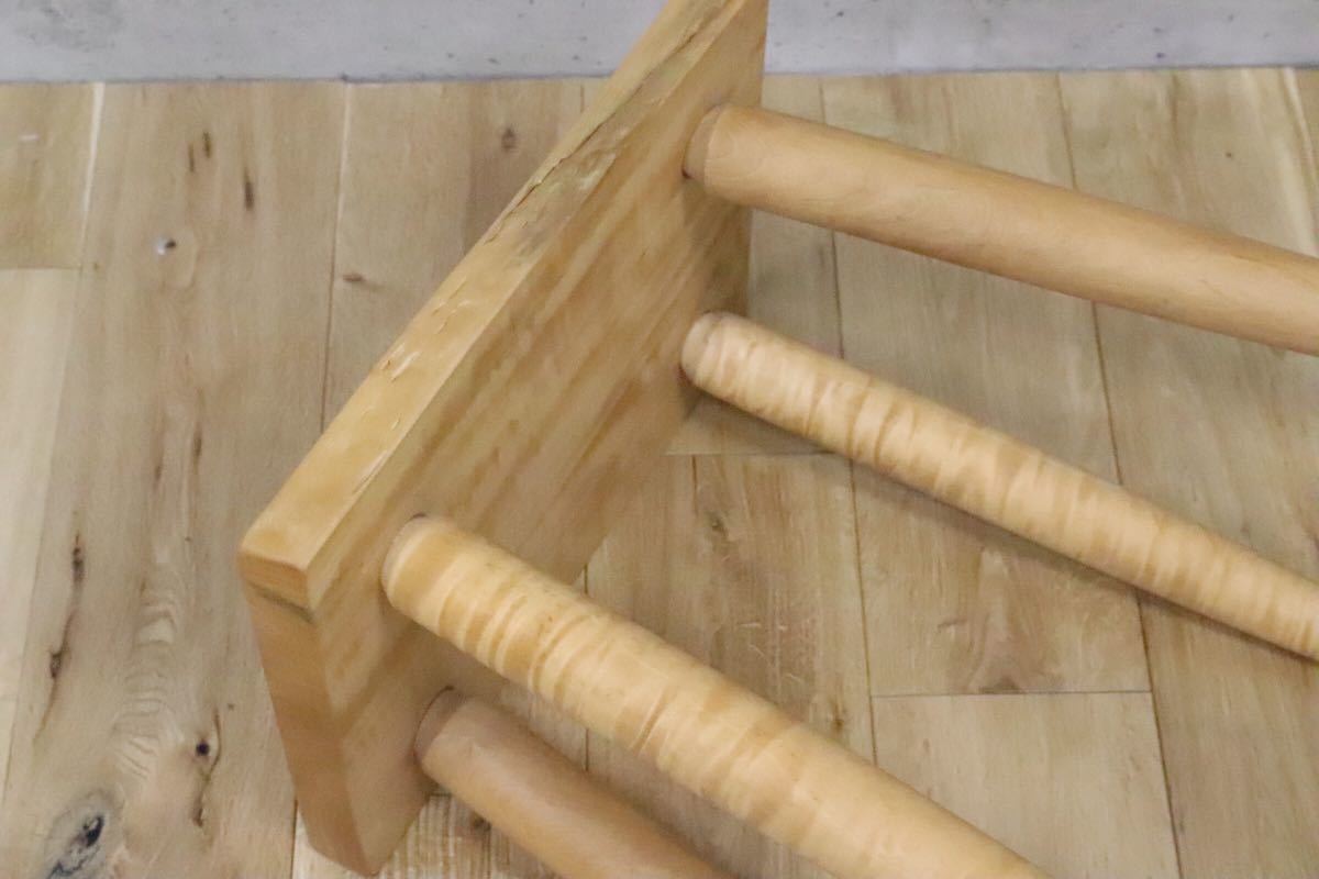 GMDH206F○ アトリエ木馬 / ATELIER MOKUBA 栃無垢材 橡 スツール 椅子 花台 飾り台 北欧スタイル