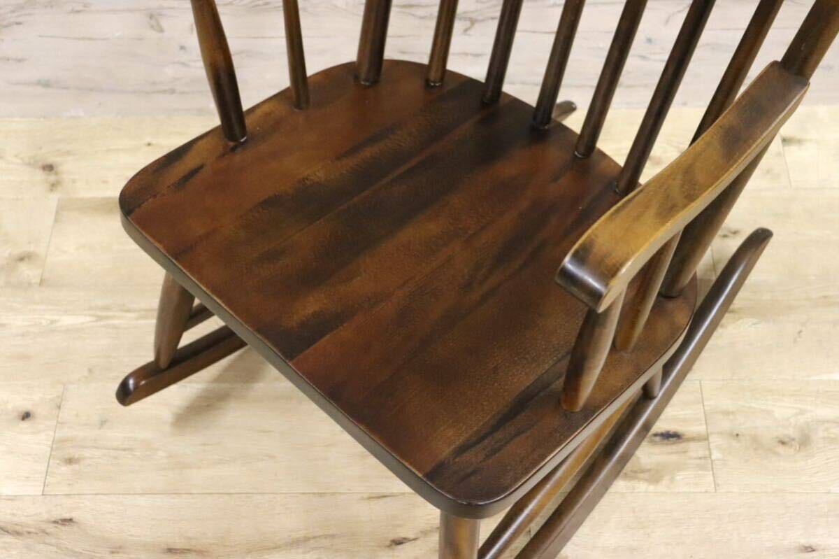 GMGS268○柏木工 / KASHIWA ロッキングチェア 揺り椅子 木製 ファブリック 花柄 レトロ カントリー ノスタルジック 椅子 古民家 飛騨家具