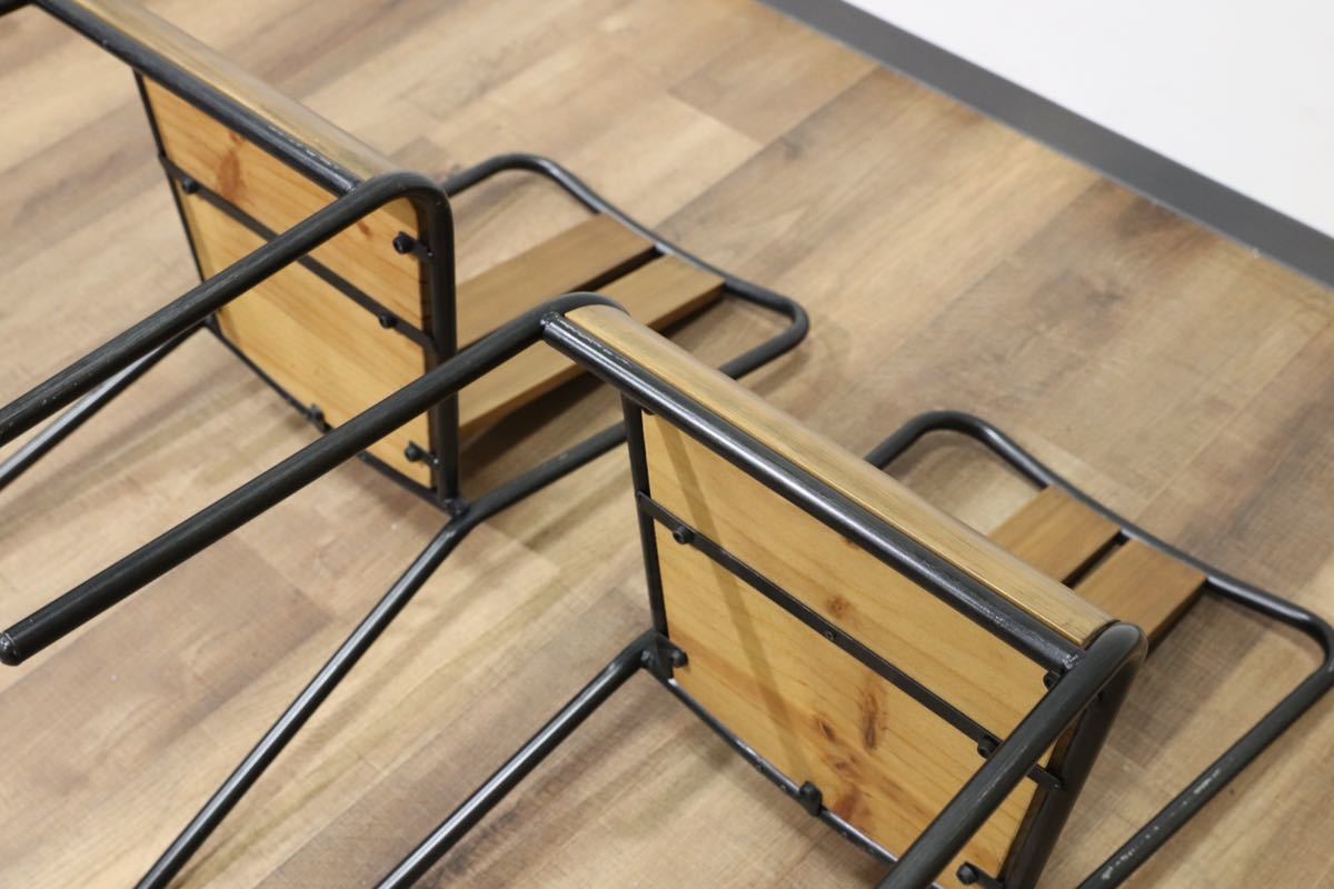GMGN303A○MANHATTAN CHAIR / マンハッタンチェア 椅子 ダイニングチェア 2脚セット インダストリアル ウッド スチール 定価3.6万