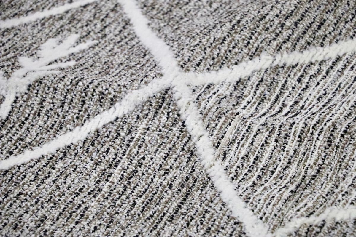 GMHH322D○日本カーペット工業会 カルム ポリプロピレン100% ブラウン ラグ カーペット 絨毯 モデルルーム展示品