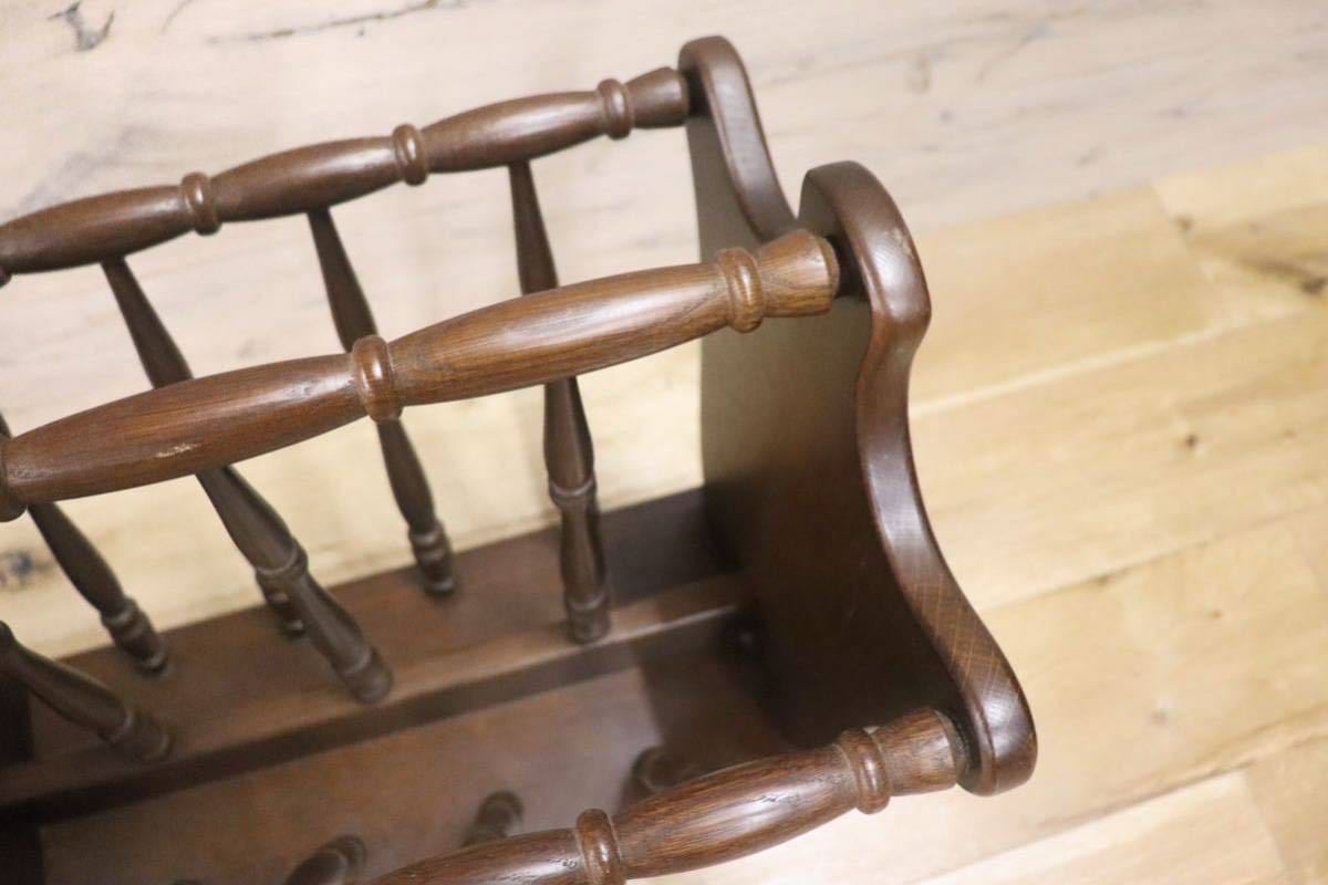 GMGS44○飛騨産業 / HIDA キツツキ マガジンラック ブックスタンド 雑誌収納 新聞立て 昭和 レトロ 木製 カントリー アンティーク